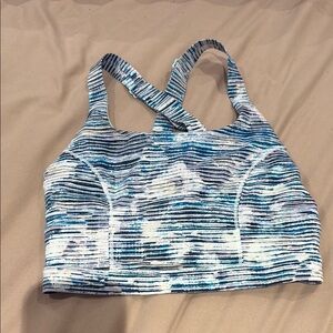 lululemon athletica Blue and White Crop Top
